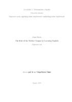 The Role of First Language in Learning English as a Foreign Language
