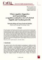 Where cognitive linguistics meets paremiology: a cognitive-contrastive view of selected English and Croatian proverbs