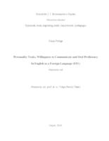 Personality Traits, Willingness to Communicate and Oral Proficiency In English as a Foreign Language (EFL)