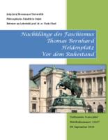 Nachklänge des Faschismus: Thomas Bernhard: Heldenplatz, Vor dem Ruhestand