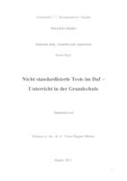 Nestandardizirani ispiti u nastavi njemačkoga jezika u osnovnoj školi
Nicht standardisierte Tests im DaF-Unterricht in der Grundschule