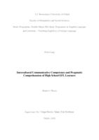 Intercultural Communicative Competence and Pragmatic Comprehension of High School EFL Learners