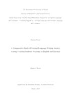 A Comparative Study of Foreign Language Writing Anxiety Among Croatian Students Majoring in English and German