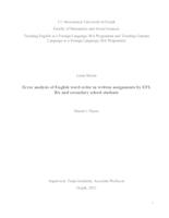 Error Analysis of English Word Order in Written Assignments by EFL BA and Secondary School Students