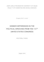 prikaz prve stranice dokumenta Gender Differences in the Political Speeches from the 113th United States Congress