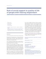 prikaz prve stranice dokumenta Role of social support in quality of life of people with hearing impairment