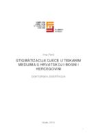 prikaz prve stranice dokumenta Stigmatizacija djece u tiskanim medijima u Hrvatskoj i Bosni i Hercegovini