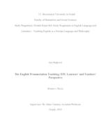 prikaz prve stranice dokumenta The English Pronunciation Teaching: EFL Learners' and Teachers' Perspective