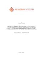prikaz prve stranice dokumenta Utjecaj projektne nastave na socijalnu kompetenciju učenika